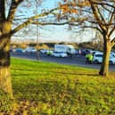 Emergency and support services on the scene following a serious collision on Eastern Road this morning. Pic: Stuart Vaizey