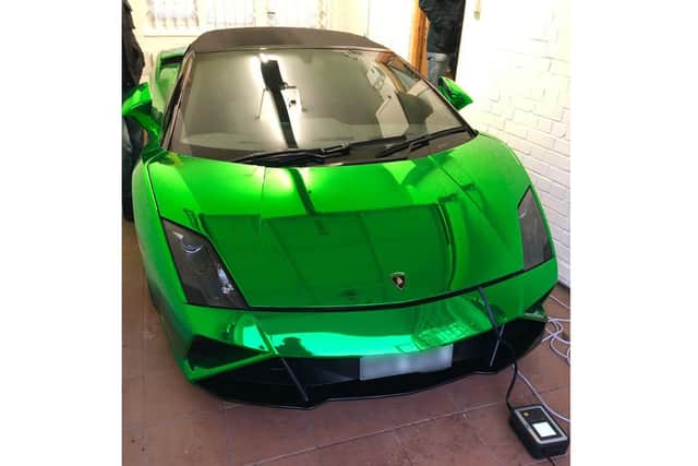 In the early hours of Tuesday, 12 May officers from the Met's Specialist Crime Command carried out three simultaneous search warrants at residential addresses in London. The warrants form part of a joint investigation by the MPS and Hampshire Constabulary into a county line being run between London and Hampshire. Officers arrested five people and seized a Lamborghini. Picture: Met Police