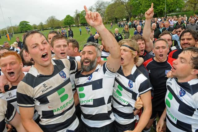 Havant celebrate after beating Gosport to win the 2015 Hampshire Cup. It is the only cup they have taken part in in recent years. Picture: Ian Hargreaves (150799-1)