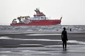 The RRS Sir David Attenborough, sails out of the River Mersey Picture: Paul Ellis/AFP via Getty Images)