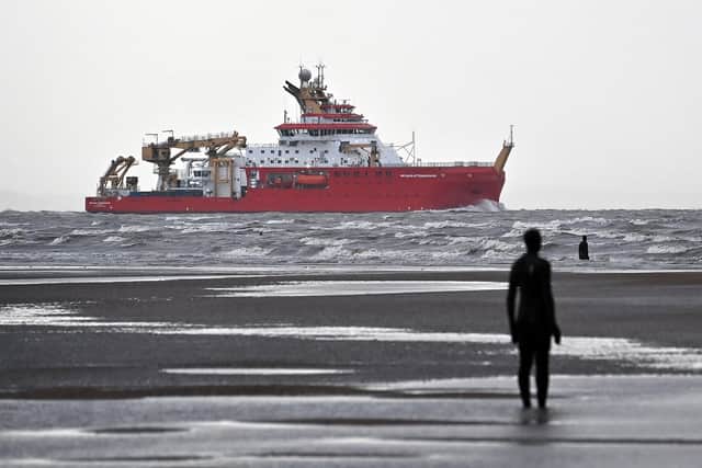 The RRS Sir David Attenborough, sails out of the River Mersey Picture: Paul Ellis/AFP via Getty Images)
