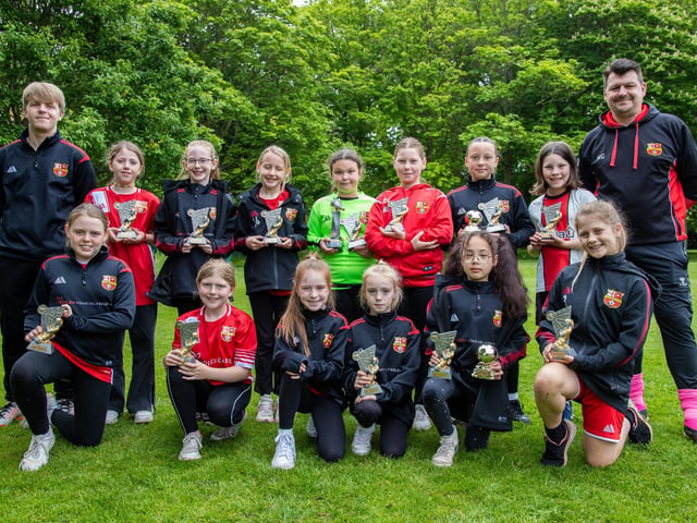 Families joined players and staff at an awards ceremony and fun day on Stubbington Recreation Ground on Saturday afternoon. Pictured - Stubbington Nightingales Photos by Alex Shute