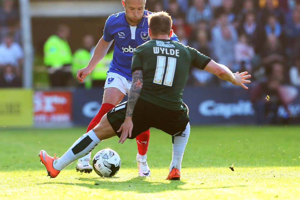 Ben Davies' last Pompey appearance was play-off defeat to Plymouth in May 2016 - but he had his revenge. Picture: Joe Pepler
