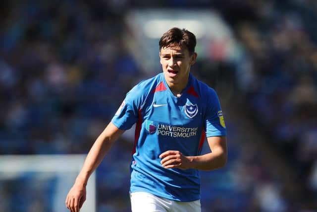 Josh Flint netted on his Pompey debut in the EFL Trophy and is now with Dutch club FC Volendam. Picture: Joe Pepler