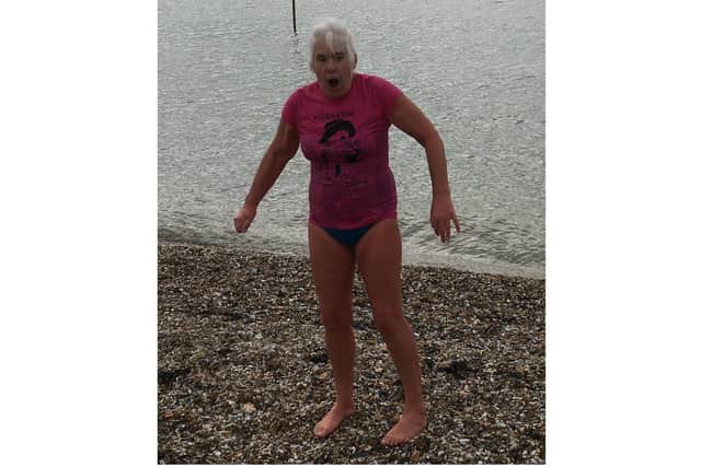 Charity volunteer Lia Deyal took on a dip in the sea to raise much-needed funds for Friends Without Borders