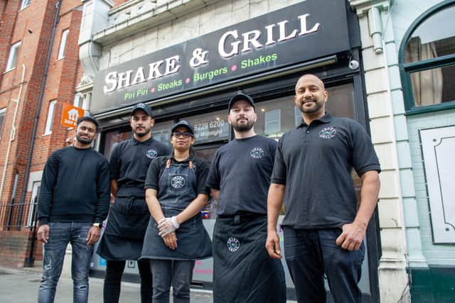 Pictured: Abu Sufian, Ionut Sau, Eity Zimi,  Cristian Gaman and manager Saif Islam. Picture: Habibur Rahman