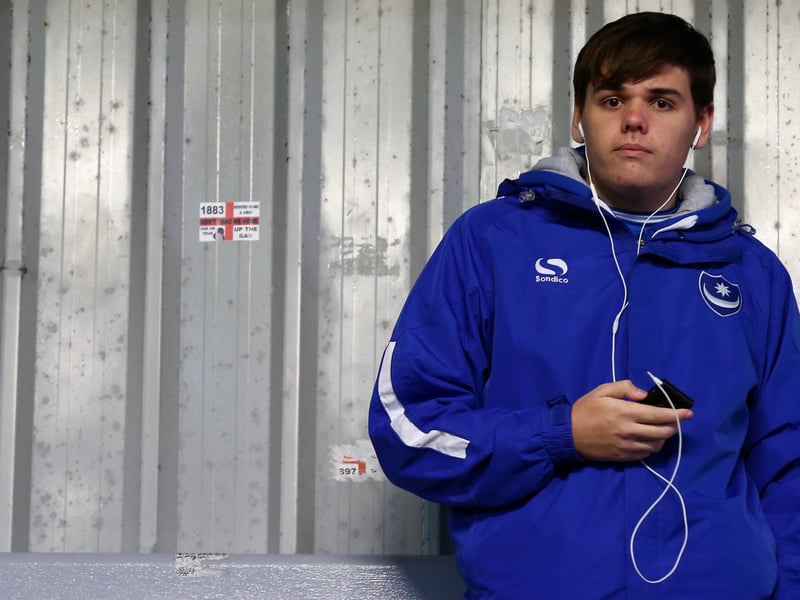 A Pompey fan prior to the FA Cup tie at Fleetwood in January 2020. Photo by Lewis Storey/Getty Images