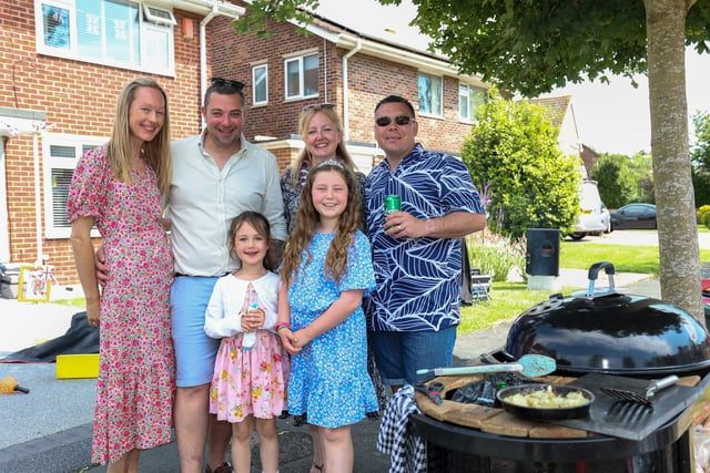 Organisers Clair and Mark Mackley, with daughter Bree, 4 and Lorraine and Darren Smith with daughter Lucy, 10 in Southbrook Road in Langstone
