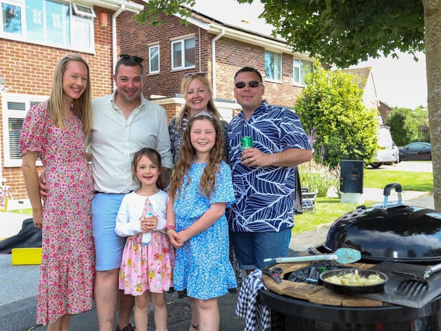 Organisers Clair and Mark Mackley, with daughter Bree, 4 and Lorraine and Darren Smith with daughter Lucy, 10 in Southbrook Road in Langstone