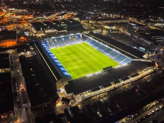 Fratton Park looking wonderful under lights ahead of the visit of Bolton earlier this month. Picture: Graham Hunt/ProSportsImages