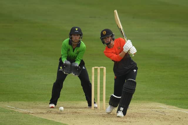 Paige Scholfield struck the winning runs as Southern Vipers made it through to the Charlotte Edwards Cup Finals Day at The Ageas Bowl. Photo by Harry Trump/Getty Images.