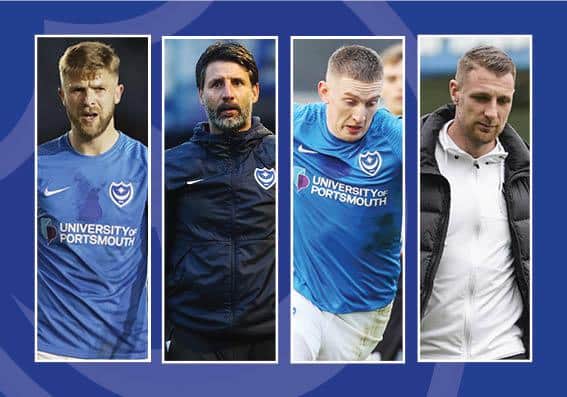 From left: Michael Jacobs, Danny Cowley, Ronan Curtis and Lee Brown
