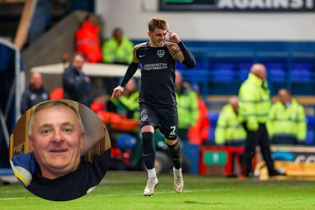 Zak Swanson scores for Pompey against Ipswich - but as travel officer Paul Banks revealed, some fans didn't make the game after their cash was involved in a crash on the A12 in Essex on the way to Portman Road Main picture: Simon Davies / ProSportsImages