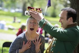 Liz Weston is crowned by Dan McCrohon at St Mary's Church in Fratton Picture: Peter Langdown