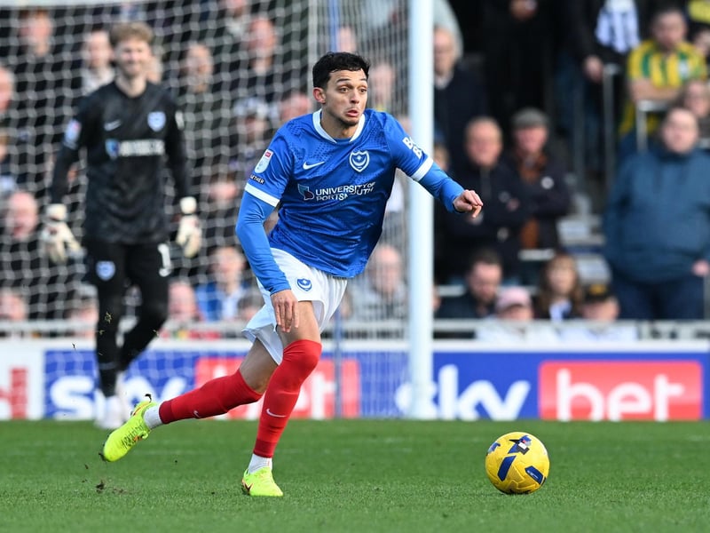 Pompey's Andre Dozzell on the attack on against West Brom. Picture: Graham Hunt