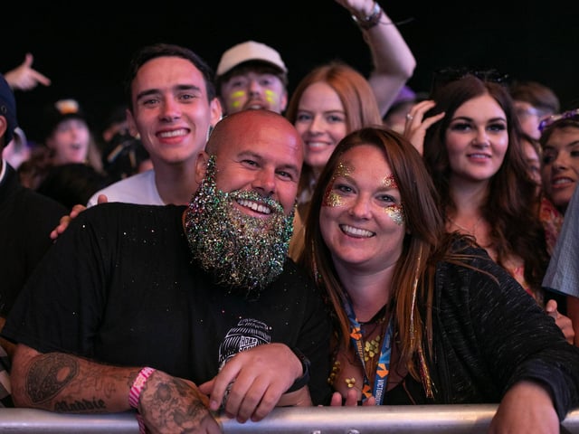 Crowd members were all smiles watching Sam Fender's intense set at Victorious festival.