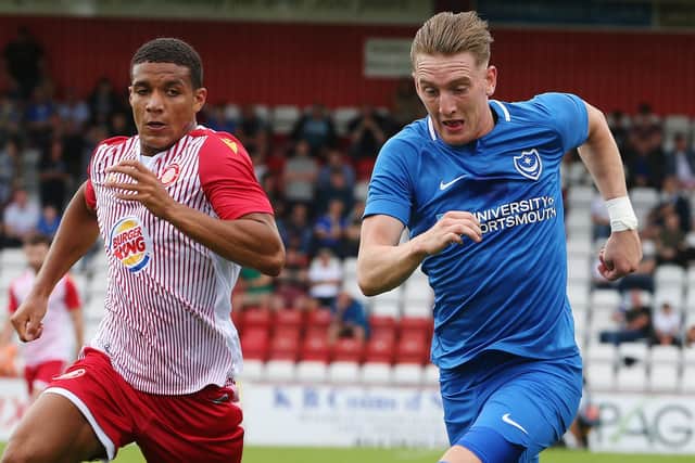 Ronan Curtis in pre-season action against Stevenage last season. Picture: Joe Pepler