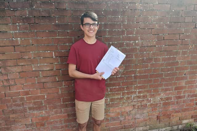 Euan Busby from Priory School Southsea was pleased to receive GCSE grades of two 8s, four 7s, two 6s, two 5s and two 4s