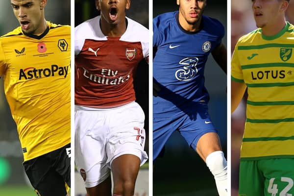 From left to right: Wolves' Chem Campbell, Arsenal's Tyreece John-Jules, Brentford's Myles Peart-Harris and Norwich's Tony Springett are among the latest players on the move this month.