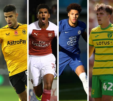 From left to right: Wolves' Chem Campbell, Arsenal's Tyreece John-Jules, Brentford's Myles Peart-Harris and Norwich's Tony Springett are among the latest players on the move this month.