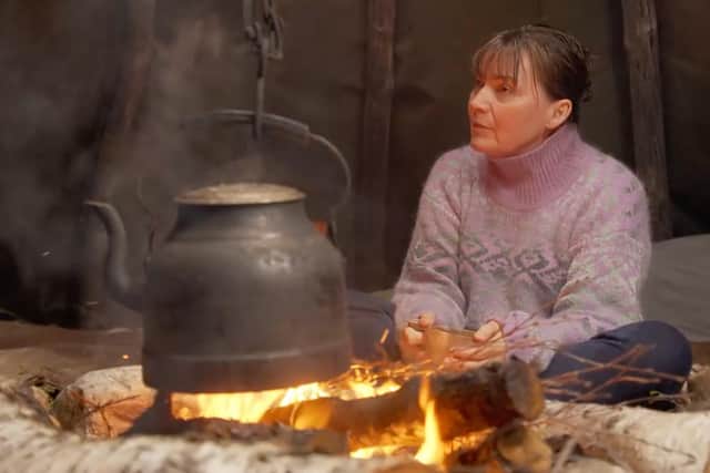 Lorraine Kelly talks with Berit, one of the Sami people of northern Norway, in Lorraine Kelly's Norwegian Odyssey (Picture: Channel 4)