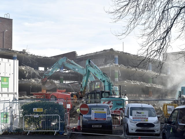 Updated pictures of Osborn Road Car Park demolition on Friday, February, 2, 2024. Picture: Sarah Standing (020224-6319)