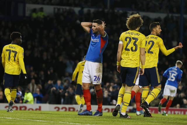 Gareth Evans felt he could've done better with his header against Arsenal. Picture: Joe Pepler