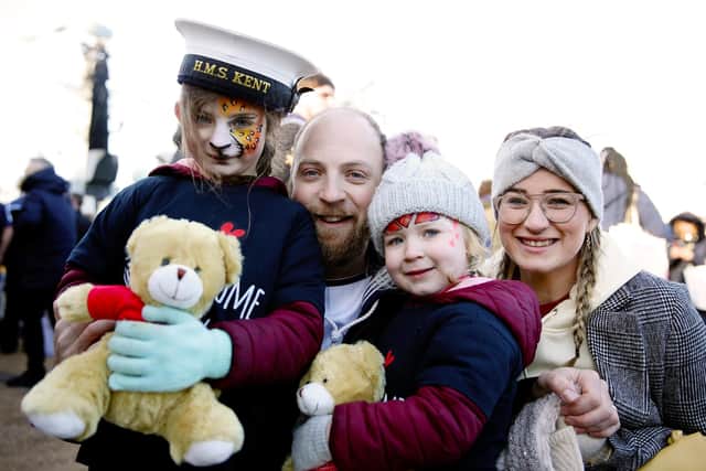 Pictured: Amelia (7) Ellie (3) with Dad Chef Chris Mason and mum Becky.