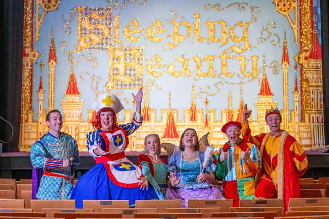 From left: Edward Bakery-Duly as the King, Ashley Emerson as the Prince, Michael Neilson as Nurse Nellie, Kevin James as Chester the Jester, Amy Everett as Sleeping Beauty and Ella Rose Thomas as the fairy
Picture: Habibur Rahman