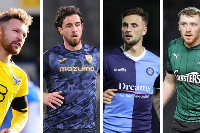Free agents, from left: Matty Taylor, Cole Stockton, Lewis Wing and Matty Taylor.