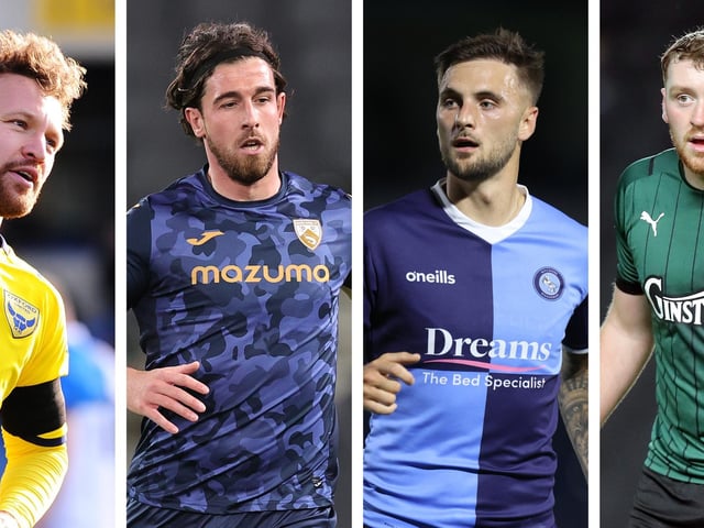 Free agents, from left: Matty Taylor, Cole Stockton, Lewis Wing and Matty Taylor.