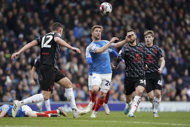 Michael Jacobs in action today against Barnsley.