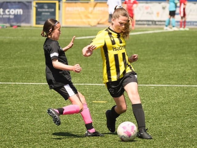 Girls' football action from the Havant & Waterlooville Summer Tournament. Picture: Keith Woodland (030621-64)
