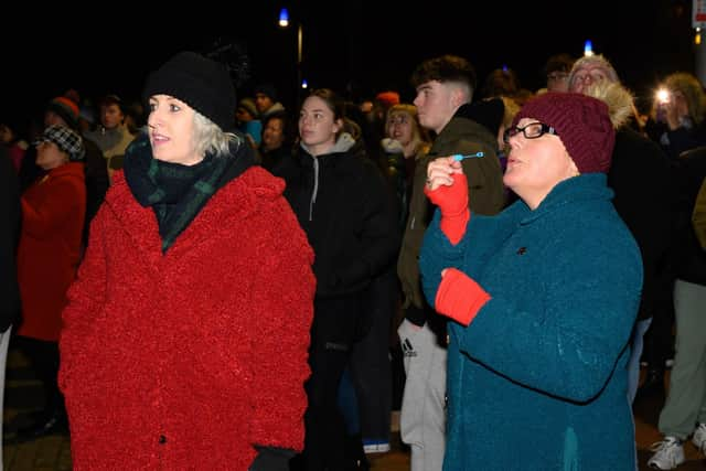 Elin's mum Deryn Martin (right) blows bubbles with Samantha Hope.
Picture: Keith Woodland (290121-49)