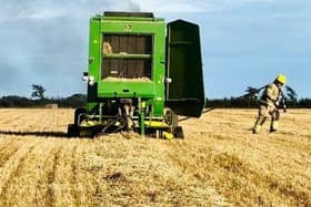 Firefighters battled a hay baler fire at a farm on Brownwich Lane, Fareham, yesterday evening (September 13).