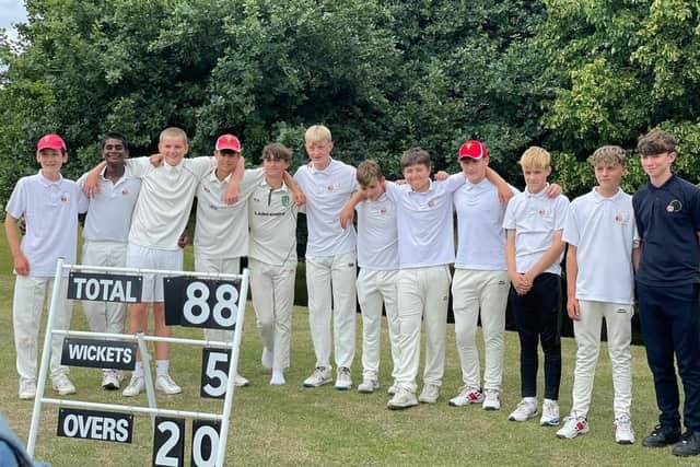 The Brookfield School under-15 team who won the Hampshire Cup, including mainly Locks Heath CC youngsters