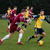 Connor Hoare, right, is back in the Moneyfields squad for this weekend's FA Trophy home tie with Kidlington.
Picture: Duncan Shepherd