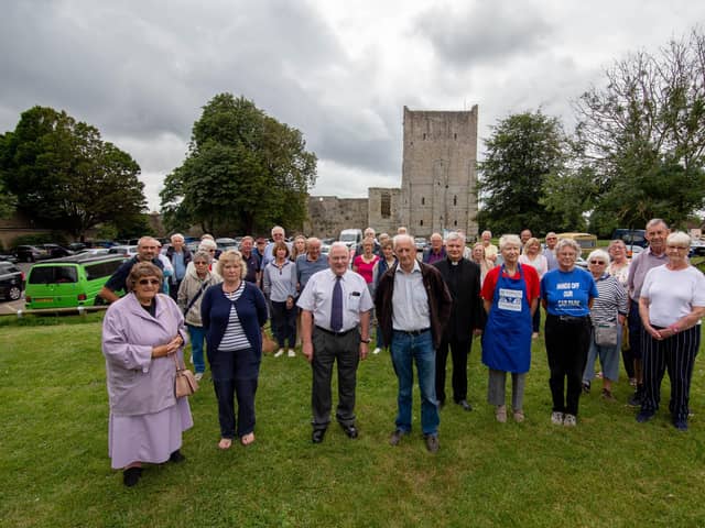 Members of Portchester Sailing Club and volunteers of Church Cafe protesting last summer about plans for car parking charges at Portchester Castle 
Picture: Habibur Rahman