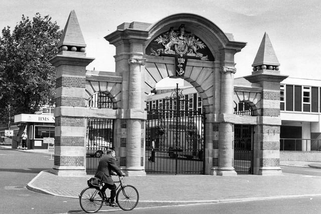 The entrance to HMS Nelson, formerly Royal Navy Barracks, in October 1975. The News PP5013