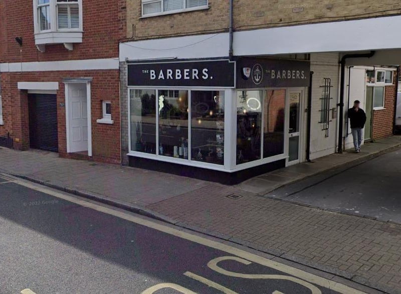 The Barbers, Portsmouth, has a Google rating of 4.9 with 64 reviews.