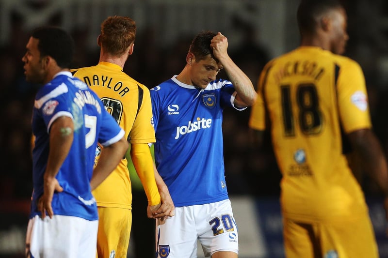 Pompey found themselves 2-0 behind at Newport County after just 19 minutes of the Johnstone's Paint Trophy clash and never looked liked finding a way back. In an absolutely dreadful performance, County were even reduced to 10-men for the final 22 minutes following a dreadful David Pipe challenge on Ricky Holmes - and then got another to make it 3-0. Picture: Joe Pepler