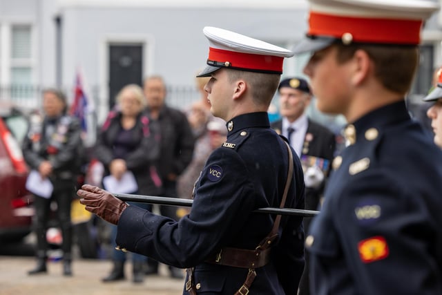Royal Marines cadets at the Falklands Memorial Service at Old Portsmouth.