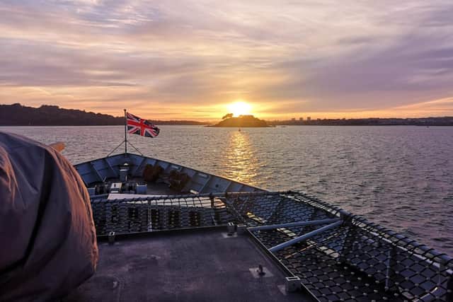 HMS Severn pictured off Plymouth Sound. Photo: Royal Navy