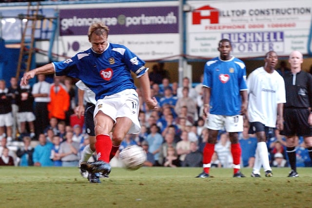 A special night under the Fratton lights as a Teddy Sheringham hat-trick sends Pompey top of the formative Premier League table in 2003.