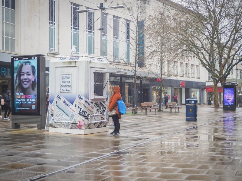 Even before lockdown - as shown by this picture taken on March 20, 2020 in Commercial Road - shoppers were abandoning high streets