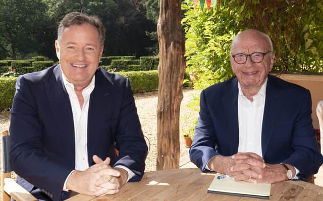 Piers Morgan (left) and Rupert Murdoch, executive chairman of News Corp.