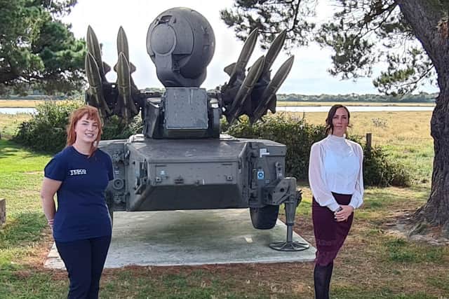 Tara Bellinger, community champion at the Tesco Fratton Park Extra store, with Leanne Gallagher-Costello who runs the Lonely Soldier initiative