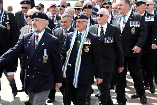 Gosport Falklands commemoration event in Gosport on Sunday 29th May 2022.Pictured is action from the event.Picture: Sam Stephenson.