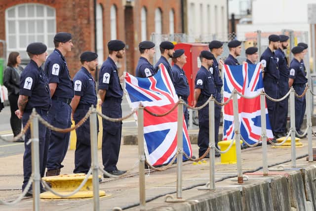 HMS Ledbury returned to Portsmouth Naval Base on Friday, September 11, from three years in the Gulf on operation Kipion.
Picture: Sarah Standing (110920-7085)
