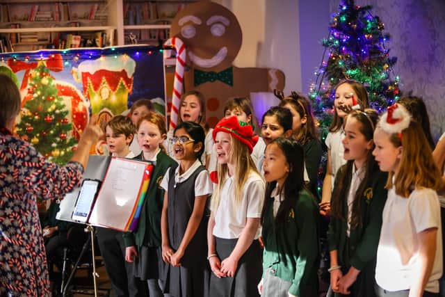 Children from Whiteley Primary School visited Encore's Hamble Heights care home to sing carols and take part in a fun mock snowball fight.